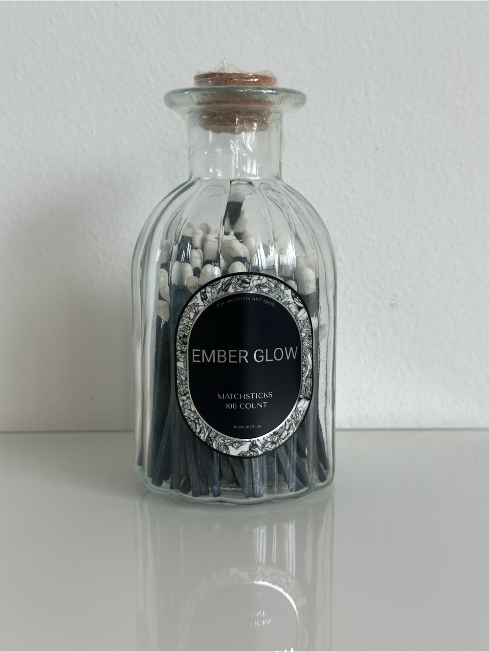 Black Matchsticks in Glass Jar - 100 Count